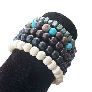 3/$25 Five Piece Multi-Color Beaded Bracelet Set